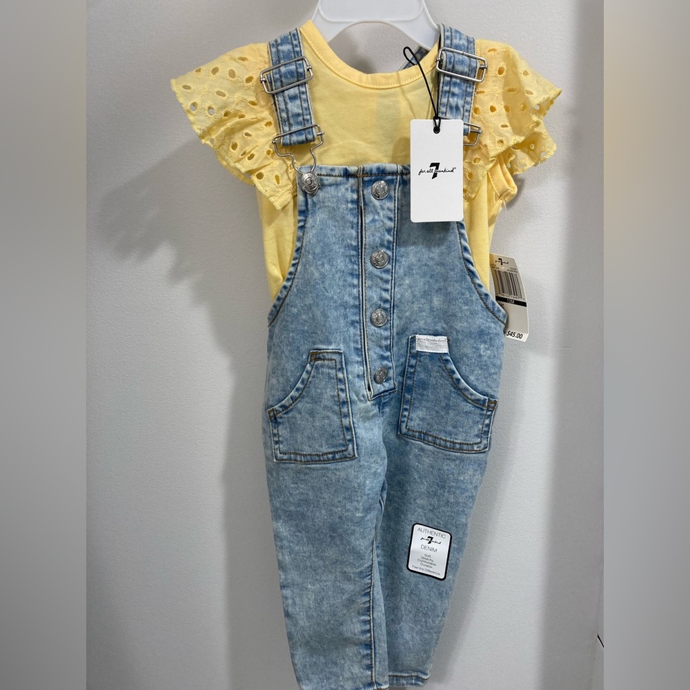 NWT 7 for all mankind overall set 12m